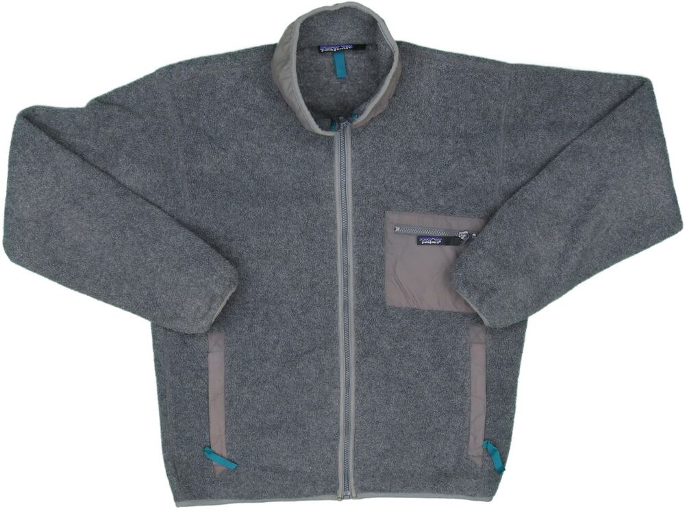 Patagonia Gray Fleece USA Made M Jacket Vintage
